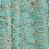 Sea Green Floral & Grid Patterned Saree with Sequin Work